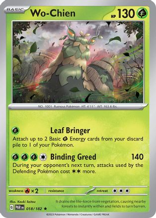 Wo-Chien 018  - Reverse Holofoil SV04 Paradox Rift - Rare
