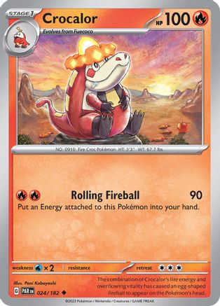 Crocalor 024  - Reverse Holofoil SV04 Paradox Rift - Uncommon