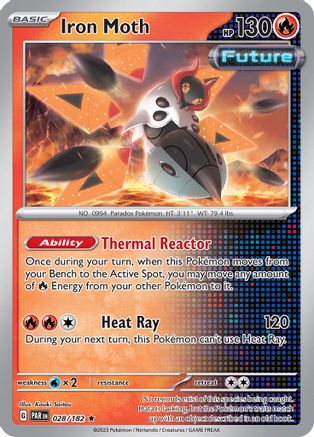 Iron Moth 028/182  - Holofoil SV04 Paradox Rift - Rare