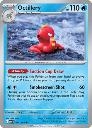 Octillery 034  - Reverse Holofoil SV04 Paradox Rift - Common