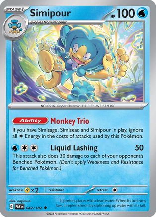 Simipour 042  - Reverse Holofoil SV04 Paradox Rift - Uncommon
