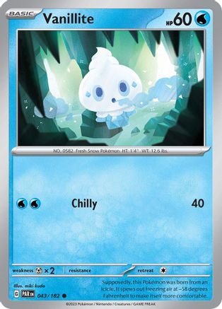 Vanillite 043  - Reverse Holofoil SV04 Paradox Rift - Common