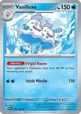 Vanilluxe 045  - Reverse Holofoil SV04 Paradox Rift - Uncommon