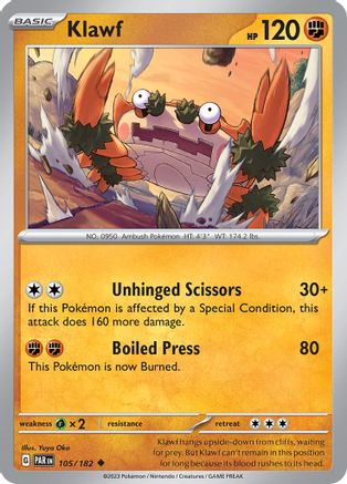 Klawf 105  - Reverse Holofoil SV04 Paradox Rift - Uncommon