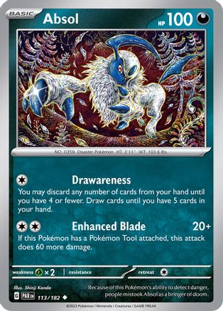 Absol 113  - Reverse Holofoil SV04 Paradox Rift - Uncommon