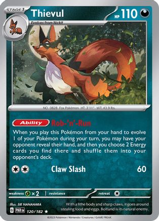 Thievul 120  - Reverse Holofoil SV04 Paradox Rift - Rare
