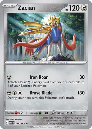 Zacian 136  - Holofoil SV04 Paradox Rift - Rare