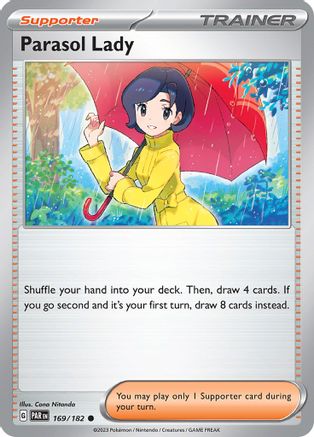 Parasol Lady 169  - Reverse Holofoil SV04 Paradox Rift - Common