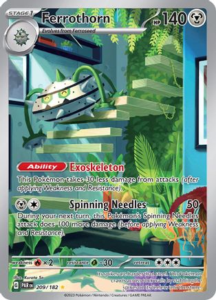 Ferrothorn 209/182  - Holofoil SV04 Paradox Rift - Illustration Rare