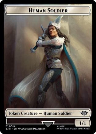 Human Soldier (0014) // Food (0023) Double-Sided Token (Surge Foil) (LTR-14 // 23) - The Lord of the Rings: Tales of Middle-earth Foil