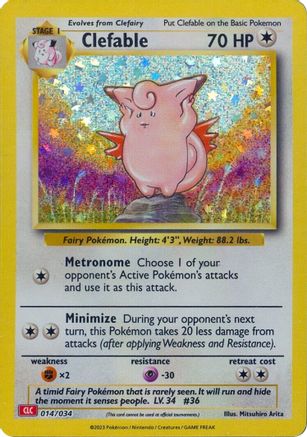 Clefable 014  - Holofoil Trading Card Game Classic - Classic Collection