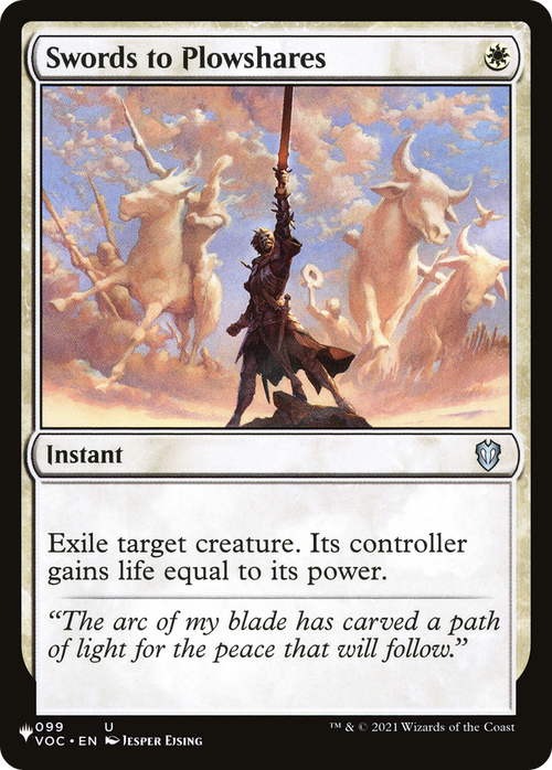 Swords to Plowshares (VOC) (LIST-099) - The List