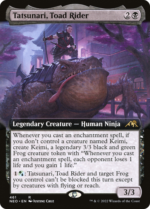Tatsunari, Toad Rider (Extended Art) (NEO-461) - Kamigawa: Neon Dynasty: (Extended Art)