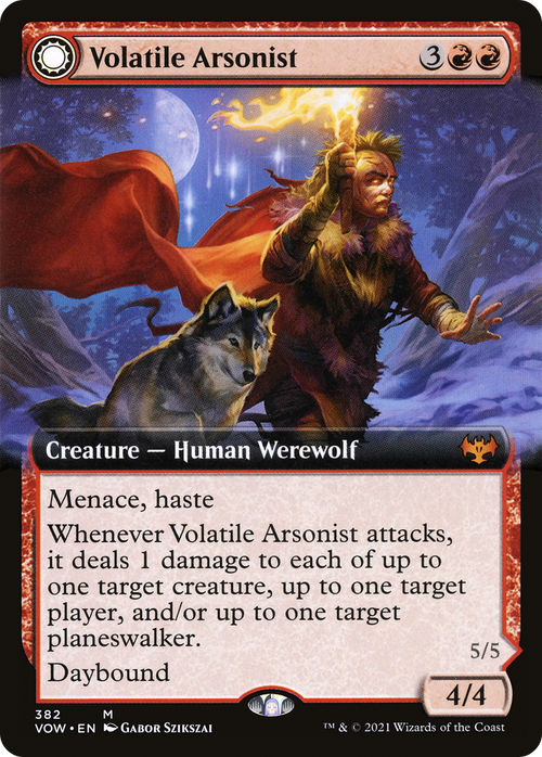 Volatile Arsonist (Extended Art) (VOW-382) - Innistrad: Crimson Vow: (Extended Art, Double Faced Transform)