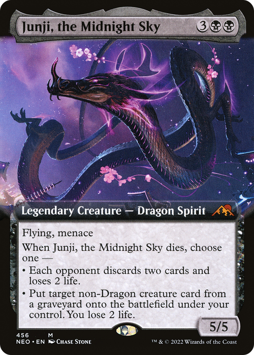 Junji, the Midnight Sky (Extended Art) (NEO-456) - Kamigawa: Neon Dynasty: (Extended Art)
