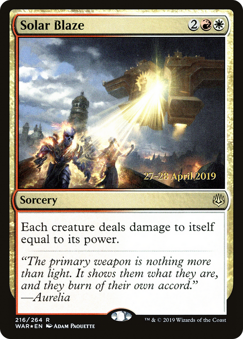 Solar Blaze (PRE-216S) - War of the Spark Promos Foil