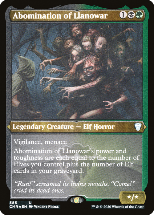Abomination of Llanowar (Foil Etched) (CMR-585) - Commander Legends Etched Foil