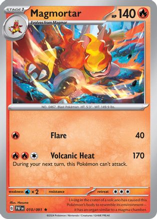 Magmortar 010  - Holofoil SV Paldean Fates - Rare