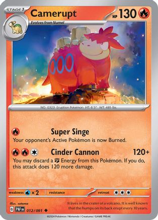 Camerupt 012  SV Paldean Fates - Uncommon