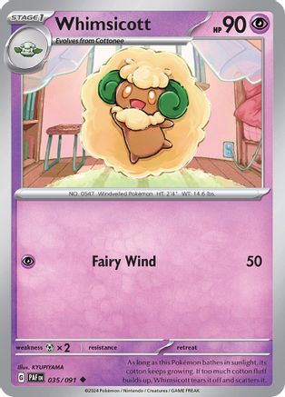 Whimsicott 035  - Reverse Holofoil SV Paldean Fates - Uncommon