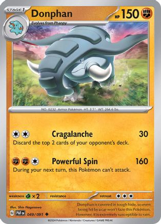 Donphan 049  - Reverse Holofoil SV Paldean Fates - Uncommon
