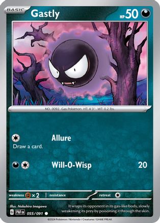Gastly 055  - Reverse Holofoil SV Paldean Fates - Common