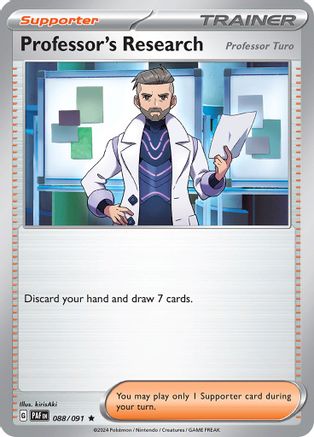 Professor's Research [Professor Turo] 088/091  - Reverse Holofoil SV Paldean Fates - Rare