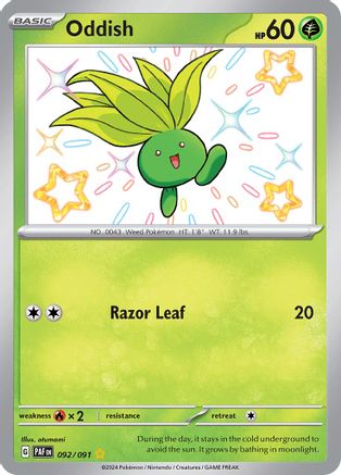 Oddish 092  - Holofoil SV Paldean Fates - Shiny Rare