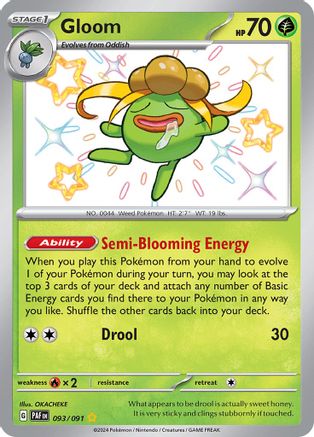 Gloom 093  - Holofoil SV Paldean Fates - Shiny Rare
