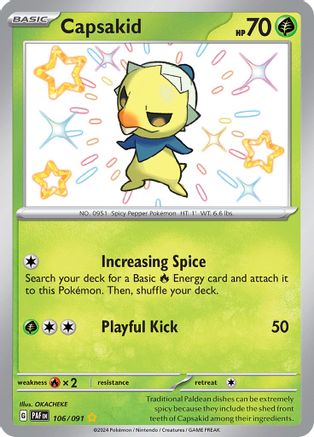 Capsakid 106  - Holofoil SV Paldean Fates - Shiny Rare