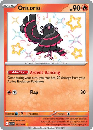 Oricorio 113  - Holofoil SV Paldean Fates - Shiny Rare