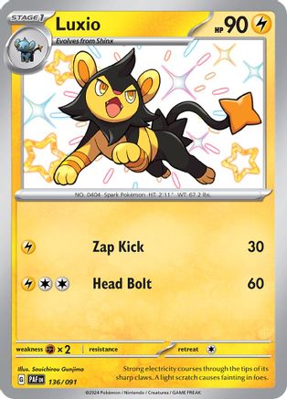 Luxio 136  - Holofoil SV Paldean Fates - Shiny Rare