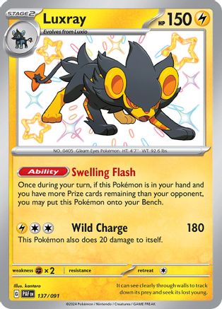 Luxray 137  - Holofoil SV Paldean Fates - Shiny Rare