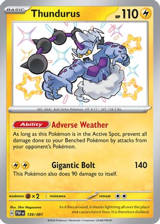 Thundurus 139  - Holofoil SV Paldean Fates - Shiny Rare