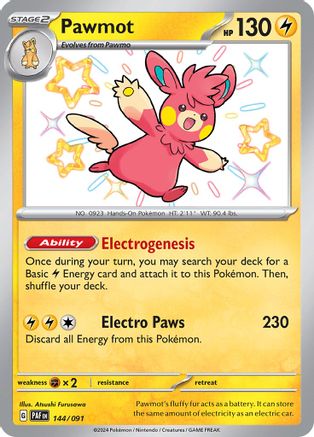 Pawmot 144  - Holofoil SV Paldean Fates - Shiny Rare
