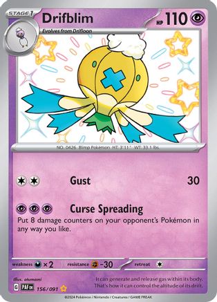 Drifblim 156  - Holofoil SV Paldean Fates - Shiny Rare