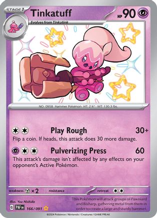 Tinkatuff 166  - Holofoil SV Paldean Fates - Shiny Rare