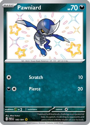 Pawniard 185  - Holofoil SV Paldean Fates - Shiny Rare