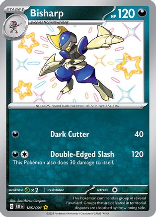 Bisharp 186  - Holofoil SV Paldean Fates - Shiny Rare