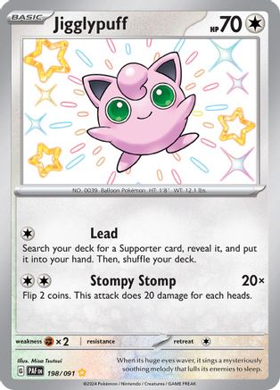 Jigglypuff 198  - Holofoil SV Paldean Fates - Shiny Rare