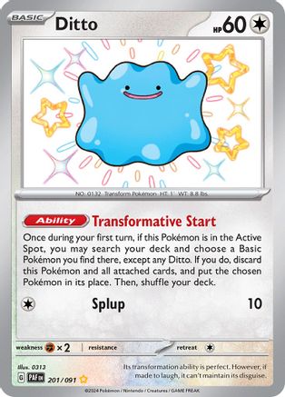 Ditto 201  - Holofoil SV Paldean Fates - Shiny Rare