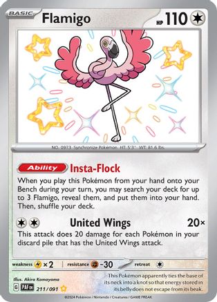 Flamigo 211  - Holofoil SV Paldean Fates - Shiny Rare
