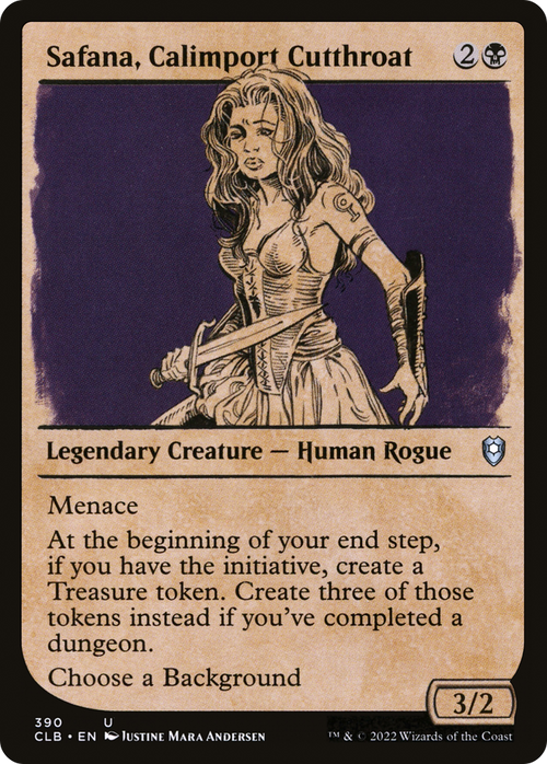 Safana, Calimport Cutthroat (Showcase) (CLB-390) - Commander Legends: Battle for Baldur's Gate: (Showcase) Foil