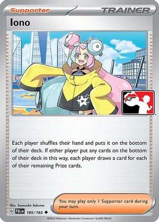 Iono 185/193  - Holofoil Prize Pack Series Cards - Uncommon