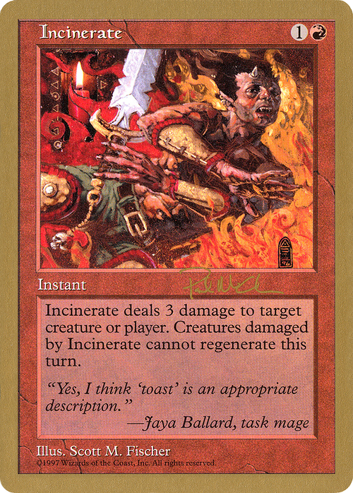 Incinerate - 1997 Paul McCabe (5ED) (WCD-) - World Championship Decks 1997