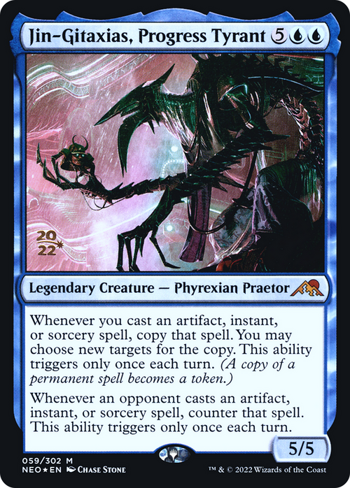 Jin-Gitaxias, Progress Tyrant (PRE-059) - Kamigawa: Neon Dynasty Promos Foil
