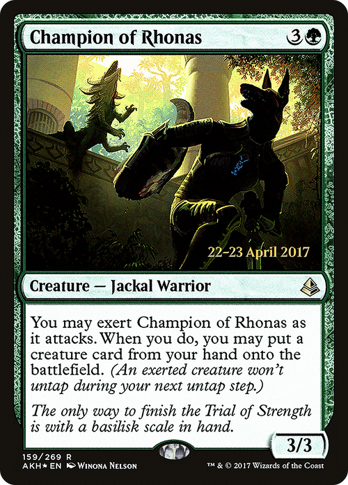 Champion of Rhonas (PRE-159S) - Amonkhet Promos Foil