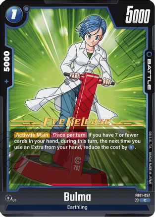 Bulma (FB01-057) - Awakened Pulse PreRelease Cards