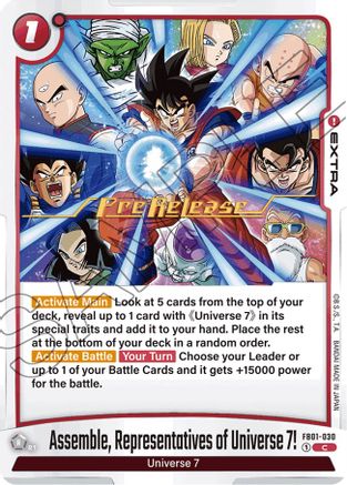 Assemble, Representatives of Universe 7! (FB01-030) - Awakened Pulse PreRelease Cards