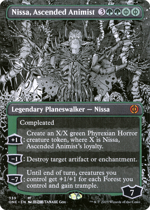 Nissa, Ascended Animist (Borderless) (ONE-339) - Phyrexia: All Will Be One: (Showcase)